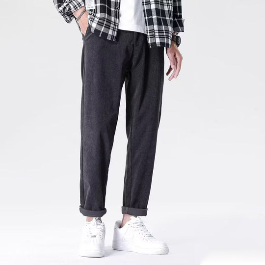 Satoko - Pantalones de terciopelo gris