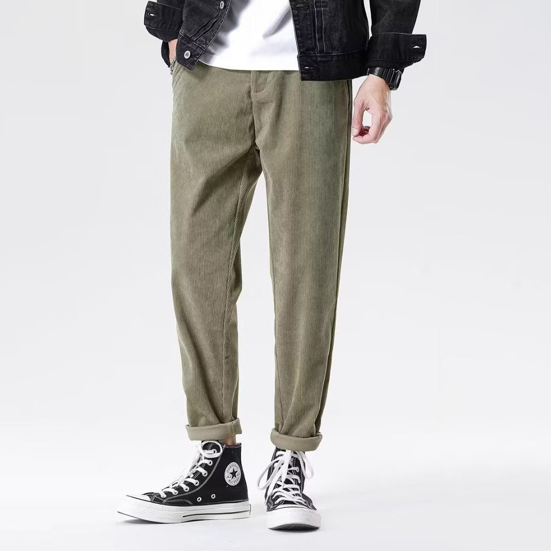 Satoko - Pantalones de terciopelo gris
