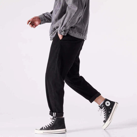 Satoko - Pantalones de terciopelo gris