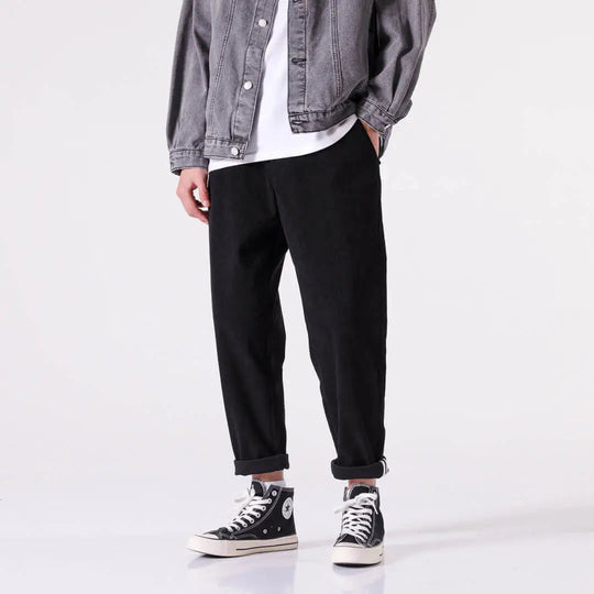 Satoko - Pantalones de terciopelo gris