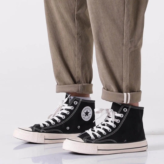 Satoko - Pantalones de terciopelo gris