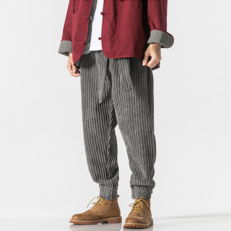 Keisuke - Pantalones de terciopelo color camel