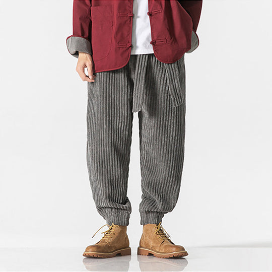 Keisuke - Pantalones de terciopelo color camel