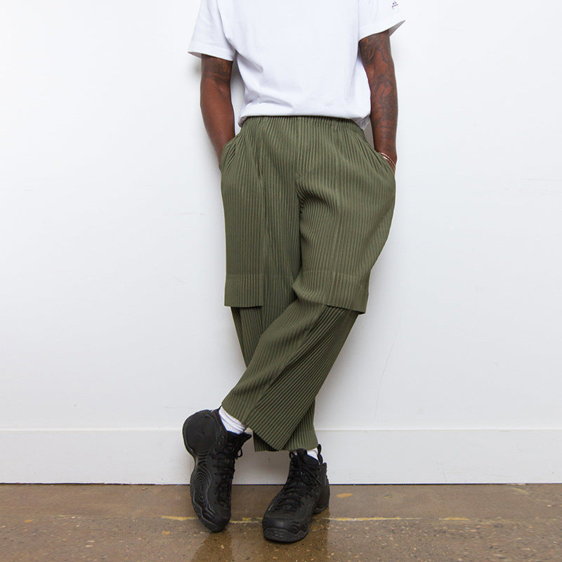 Masashi - Pantalones plisados caqui japoneses