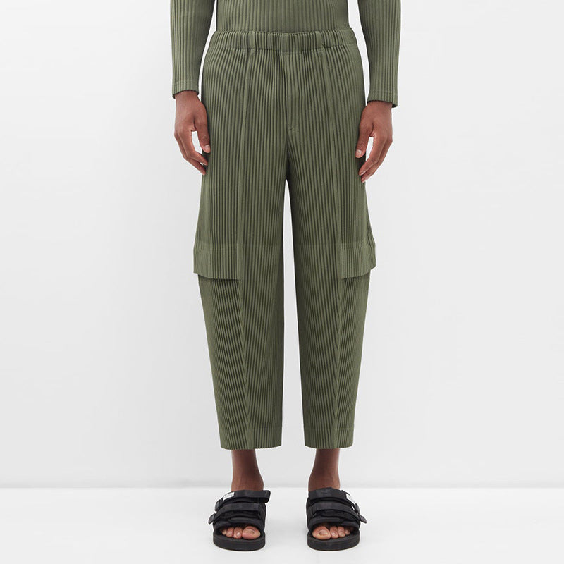 Masashi - Pantalones plisados caqui japoneses