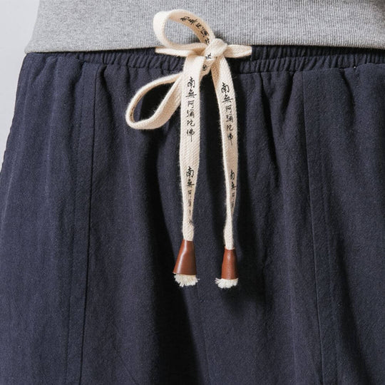 Riku™ - Cómodo pantalón de harén de algodón azul marino