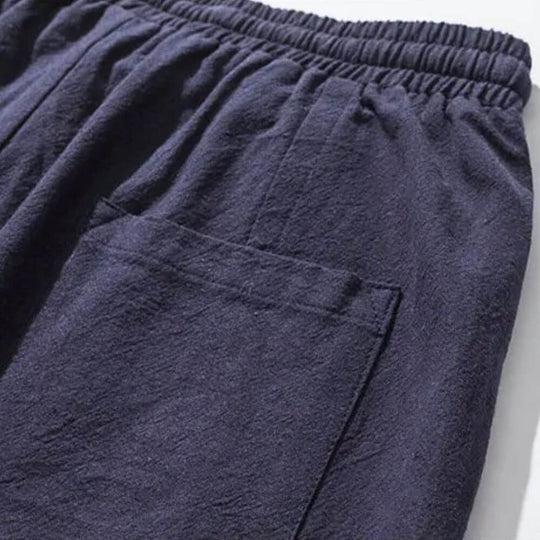 Riku™ - Cómodo pantalón de harén de algodón azul marino