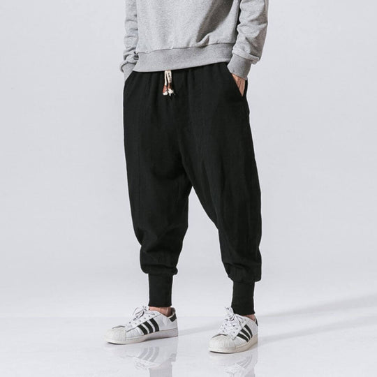 Riku™ - Cómodo pantalón de harén de algodón azul marino