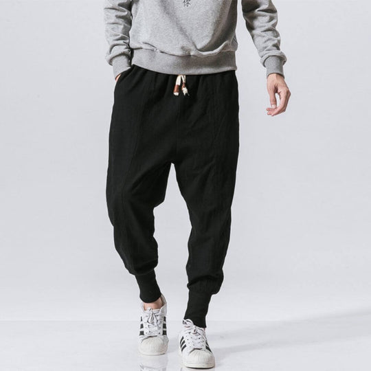 Riku™ - Cómodo pantalón de harén de algodón azul marino