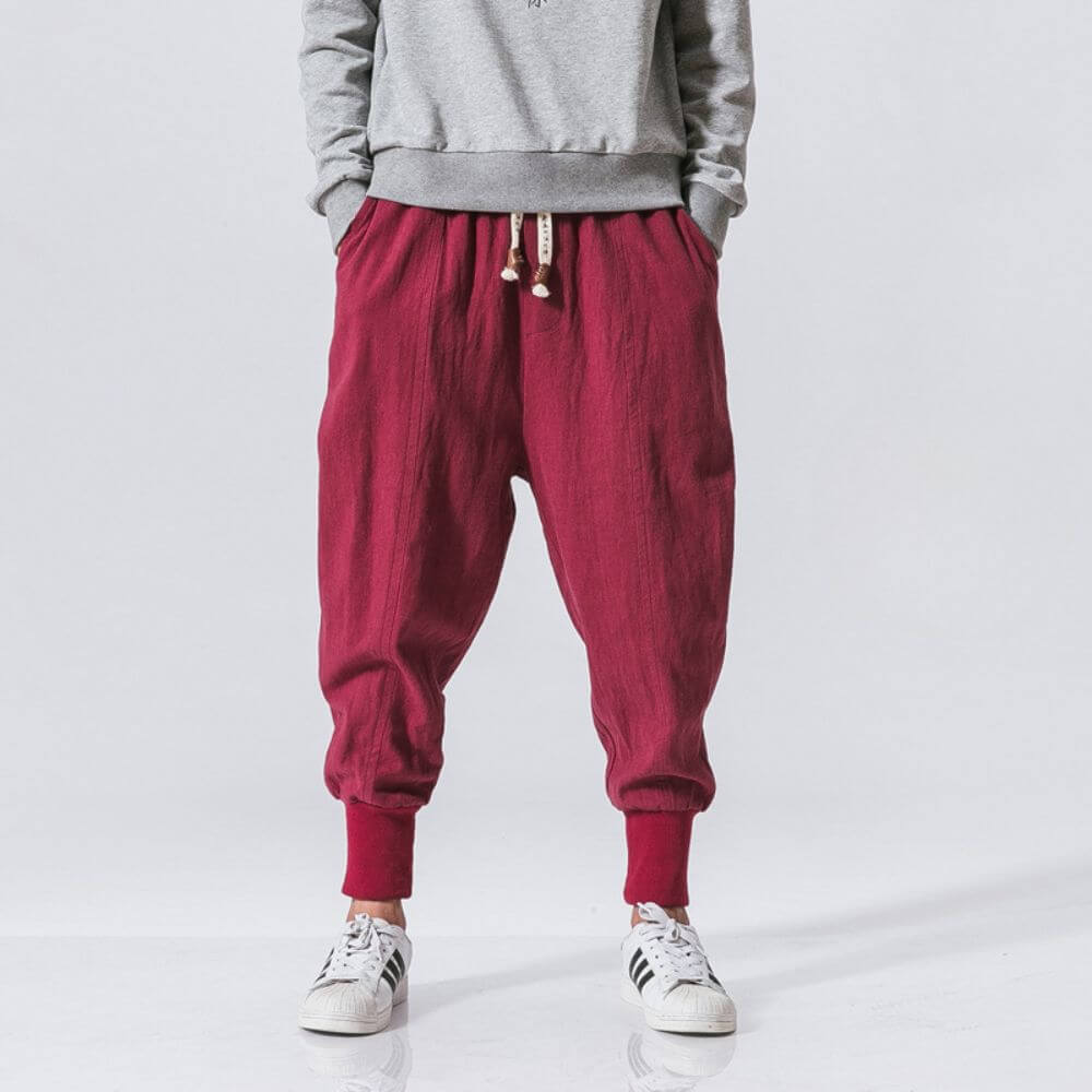 Riku™ - Cómodo pantalón de harén de algodón azul marino