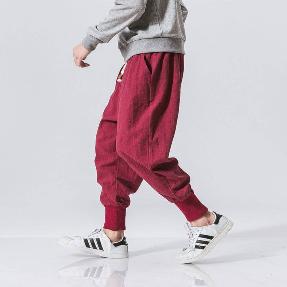 Riku™ - Cómodo pantalón de harén de algodón azul marino