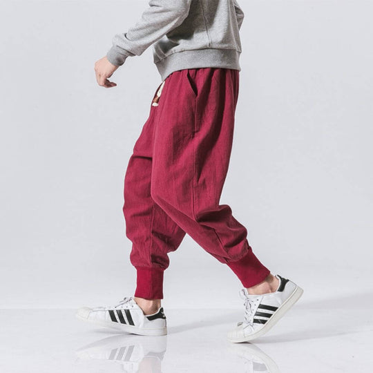 Riku™ - Cómodo pantalón de harén de algodón azul marino