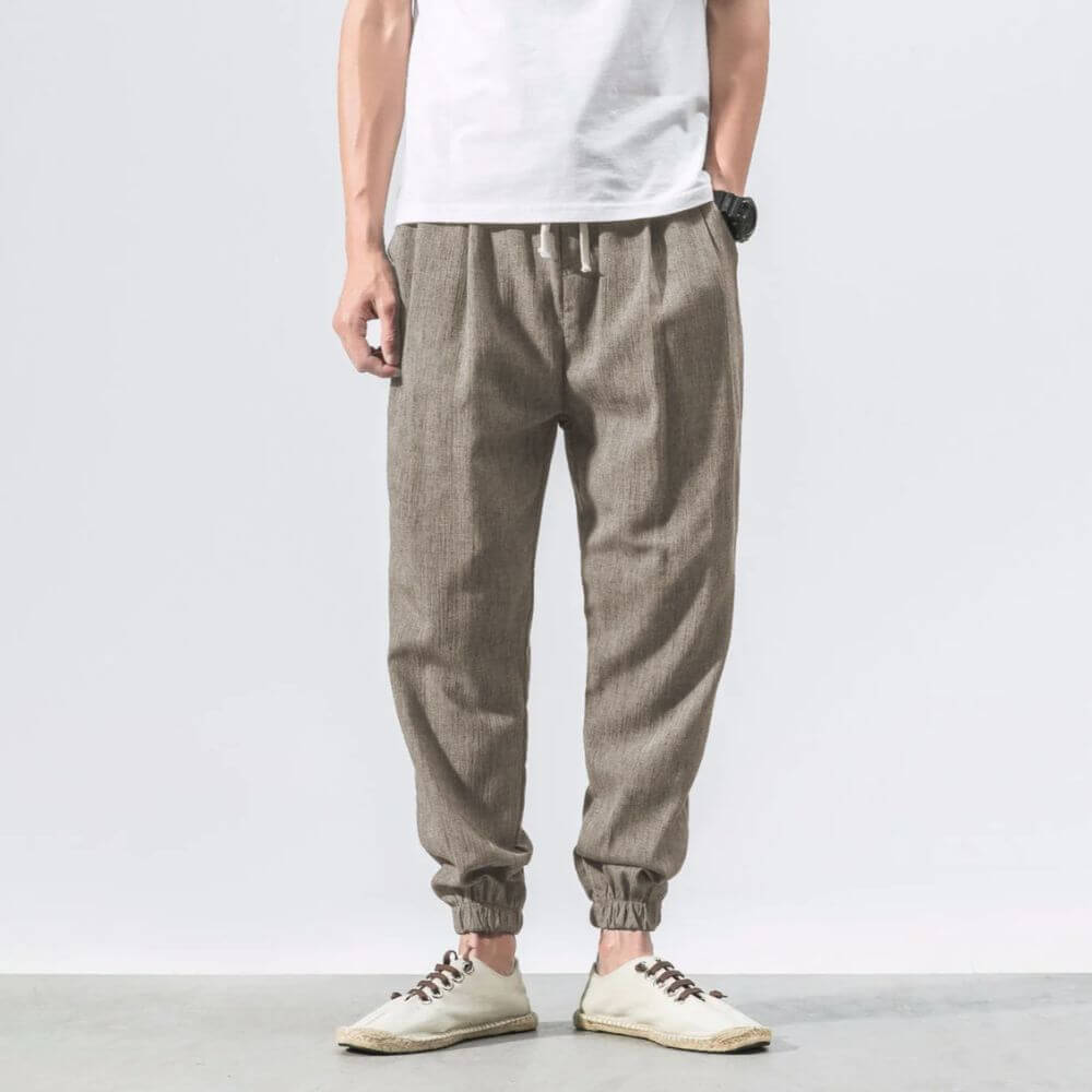 Yoko - Pantalones japoneses cómodos beige
